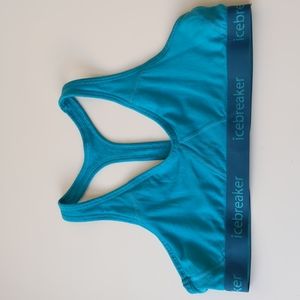Icebreaker Sprite Racerback Bra Dark Aqua Blue Women's XL